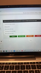 What is a correct approach for AED pad placement for infants an... | Filo