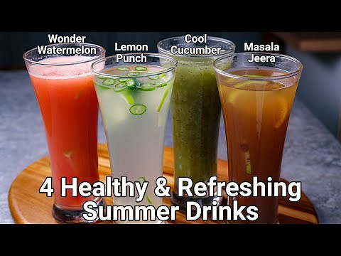 4 Refreshing Summer Drinks Recipes - Lemon Punch, Wonder Melon, Masala Jeera, Cucumber Coolant