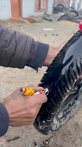 How to patch a motorcycle tyre, temporary #fblifestyle #tubless #tyer #pancher #bike | Nkosi Tau