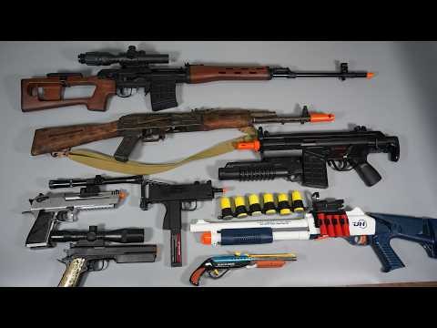 Shell ejecting SVD Sniper Rifle ToyGun AK47 Airsoft NerfGun POV Reload Realistic Toy Guns Collection
