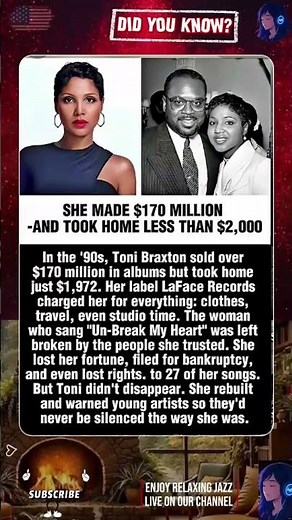 She Made $170 Million - And Took Home Less Than $2,000. Toni Braxton #hollywood #story