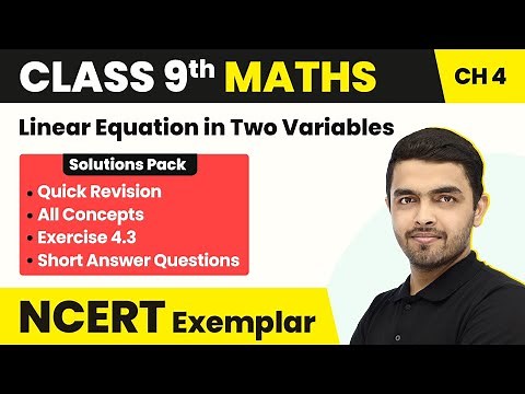 Class 9 Maths NCERT Exemplar-Unit 4 Linear Equation in Two Variables Exercise 4.3(Quick Revision)