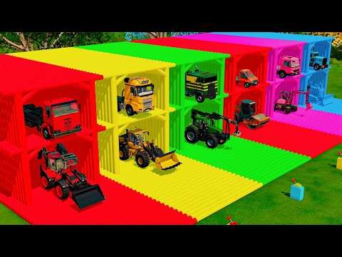TRANSPORTING CONSTRUCTION VEHICLES BACKHOE LOADERS, EXCAVATORS WITH TOW TRUCKS! Farming Simulator 22