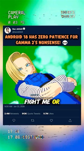 Android 18 has ZERO patience for Gamma 2’s nonsense! 💀 #sparkingzero #crashout #knockout