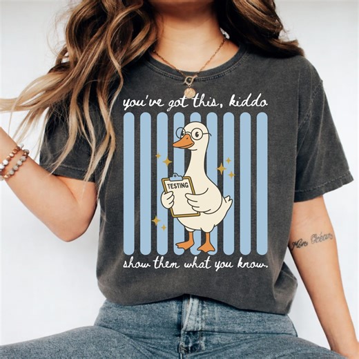 Retro Teacher Test Day PNG, State Testing Design, Testing Encouragement PNG, Teacher Student Gift, School Test Png, Silly Goose Testing Png