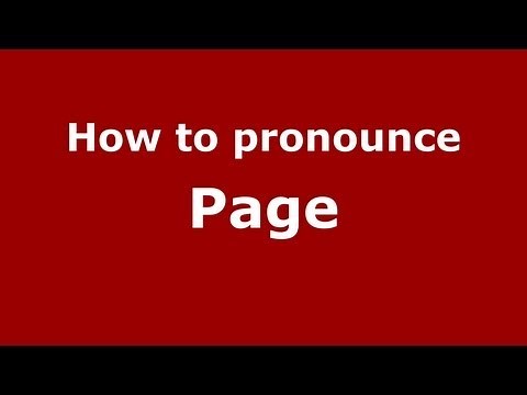 How to Pronounce Page - PronounceNames.com