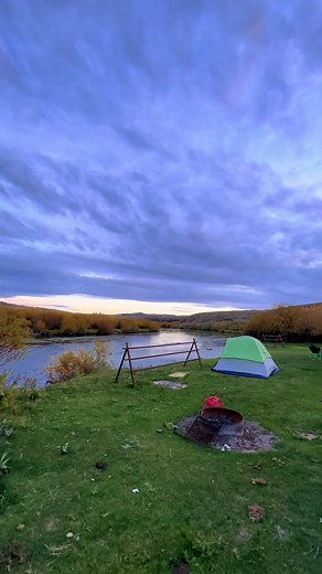 No service, no problem. 🏕️ #camping #fall #campfire #fallvibes #meandyou