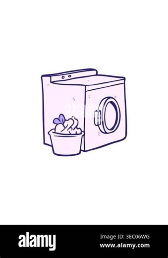 radioactive glowing animation of cartoon washing machine and laundry Stock Video Footage - Alamy
