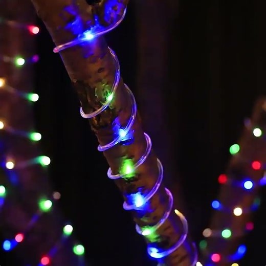 Solar String Lights Outdoor Waterproof LED Strip Rope Tube Lamp