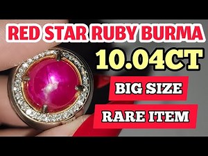 Mengenal Batumulia Yang Langka RED star ruby burma cabochon Big size 10.04ct Ring palladium diamond