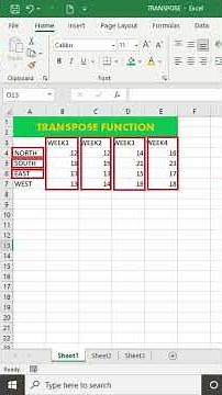 TRANSPOSE FUNCTION IN EXCEL