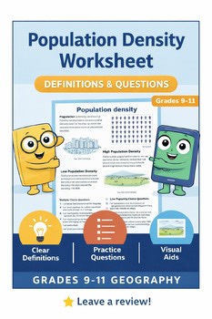 Population Density Worksheet Definition High and Low Density Questions
