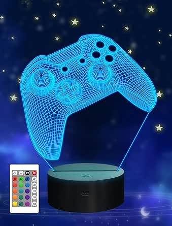 FULLOSUN Gamer Gift, Kids Gaming Night Light, 3D Gamepad Night Lights with Remote Control 16 Colors Changeable Kids Boys Gift Room Lighting Creative Decoration