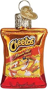 Old World Christmas Gumdrops Mini Flamin' Hot Cheetos Glass Blown Ornament for Christmas Tree, Handcrafted Holiday Decoration, Snack Collection