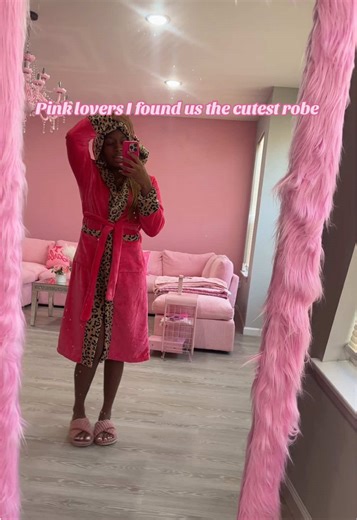 Discover the Cute Pink Leopard Print Robe