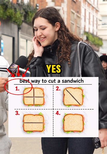 Best Way to Cut a Sandwich | Street Interview Trivia