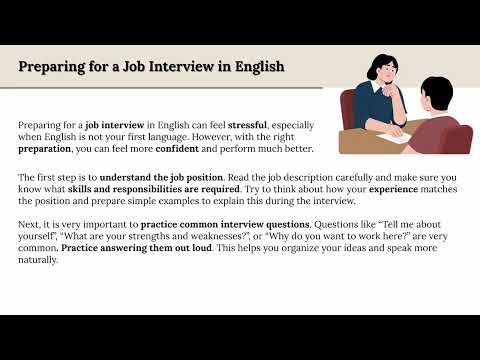 Preparing for a Job Interview in English | Reading & Listening Practice (B1–B2)