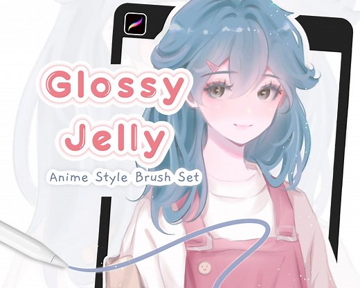 Glossy Jelly Anime Brush Set - Lineart and Color Brush Pack Ipad, Digital Drawing Procreate Brushes, Character Sketch and Coloring Brushes - Etsy