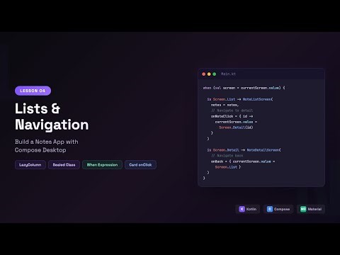 Lists & Navigation in Kotlin Desktop: Compose Multiplatform | Lesson 04