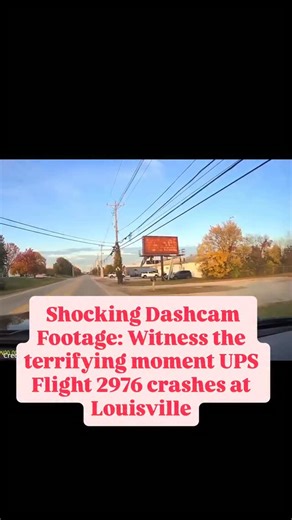 😱 Shocking Dashcam Footage: Witness the terrifying moment UPS Flight 2976 crashes at Louisville Muhammad Ali International Airport in Kentucky! Captured on video, the cargo plane skids off the runway during a heavy rainstorm, bursting into flames on impact. Miraculously, all three crew members survived with injuries. This 2024 incident highlights the dangers of adverse weather in aviation. Aviation fans, have you seen this clip? Drop your thoughts in the comments! #UPS #AviationAccident” #Dashc