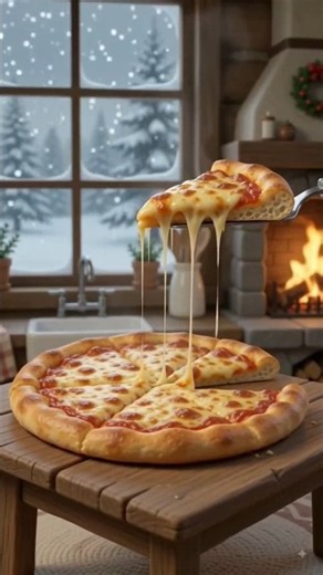 Miniature Snowy Cheese Pizza 🍕❄️ | Cozy Winter Cooking ASMR | Mini Food #Shorts