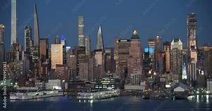Skyscrapers of Midtown Manhattan NYC Just After Sunset