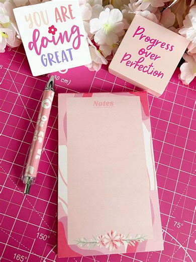 Pink Flowy Notepad - Etsy