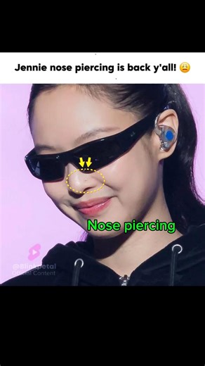 Jennie nose piercing is back 😍😱 #blackpink #블랙핑크 #jennie #제니 #shorts