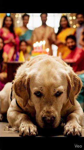 So Done! Lab hates this birthday party 🧡 #CynicalLab #FunnyDog #Shorts