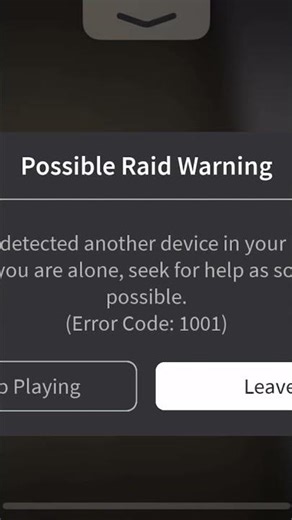 I got error code 1001💀💀💀#roblox #scary