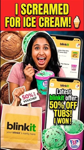 "Blinkit-ൽ നിന്ന് ഇങ്ങനെ ഒരു ഓഫറോ? 😱🍦😳 Scream for IceCream!"#trending#latest#blinkit #icecream
