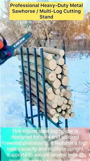 Professional Heavy-Duty Metal Sawhorse | Multi-Log Cutting Stand for Efficient Firewood Processing