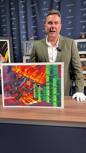 🎨 Captain Scarlet’s dodging danger again, and this time, it’s in glorious gouache! This explosive end title artwork was painted by none other than Ron Embleton (one of Britain’s most celebrated comic artists), and it closed every episode of Captain Scarlet and the Mysterons in the late '60s. Flames, barrels marked “HIGHLY INFLAMMABLE,” and a perfectly perilous stumble from Scarlet himself? It’s peak Supermarionation. As Board No.10 in the original credits sequence, this is one of just ten hand-