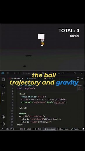 How to create Basket Ball Game by using HTML,CSS and JAVASCRIPT in VS code.