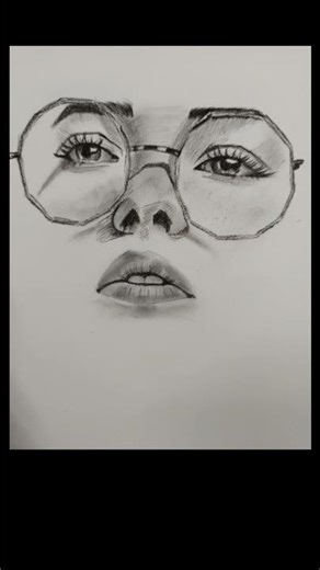 How to Draw Face with Glasses | Pencil Sketching #shorts