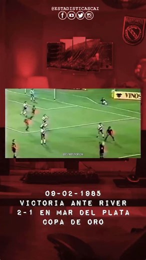 🗓️ 9/2/1985 🔴2ª Fecha - Copa de Oro 🏟️José M. Minella (Mar del Plata) 📌#Independiente 2-1 #River ⚽️Carlos Enrique ⚽️José Percudani | Estadisticas CAI