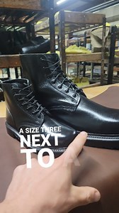 We developed a whole new boot several years ago, and when we compare the smallest size next to the largest size the result is comical! Sorry to all you big footed fellas out there, these boots aren't available on our website. #bigboot #workboots #madeincanada #ontariomade | Bucks by Tatra