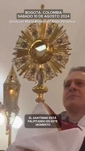 Fundacion Reina de la paz on Instagram: "La Hostia Consagrada Palpitó: Milagro Eucarístico. 10 de Agosto del 2024 Este Sábado se llevó a cabo un Santo Rosario de Postración por Venezuela y Colombia con entrada del Santísimo Sacramento en procesión para luego ofrecer frente a Él en cada Misterio del Santo Rosario una Postración reparando por los pecados de las dos Naciones y clamando la Misericordia de Dios sobre nuestros pueblos. Cuando el Padre entraba para exponerlo sobre el altar, tanto él co