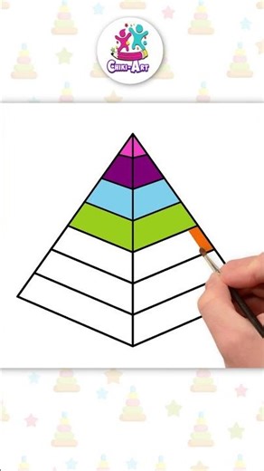 Draw a Pyramid Step by Step ✏️ #shorts #drawing #coloring #hooplakidzhowto