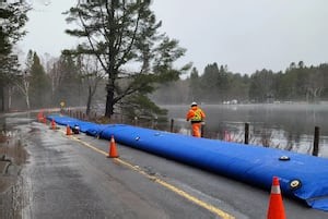 Rising water forces emergency cofferdams along Muskoka roads