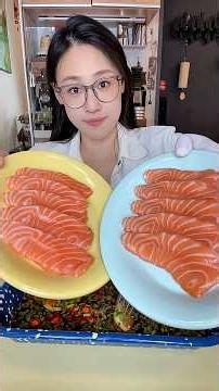 Sashimi-marinated salmon is the perfect match for summer! #salmon #sashimi #Japanesefood #food