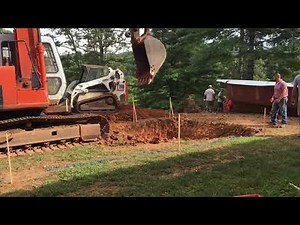 Digging the hole for a Fiberglass Pool