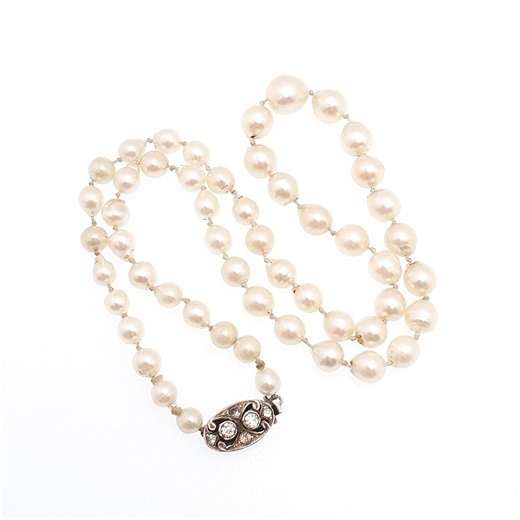 Antique Cultured Pearl Necklace Solid Silver Paste Clasp Art Deco 43cm 16.9" 17.80g Real Genuine Pearls Vintage 1920s Jewelry - Etsy