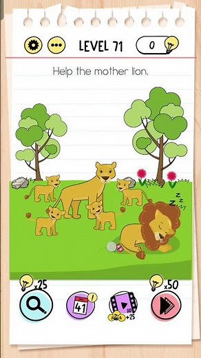 Help the mother lion Brain Test Level 71