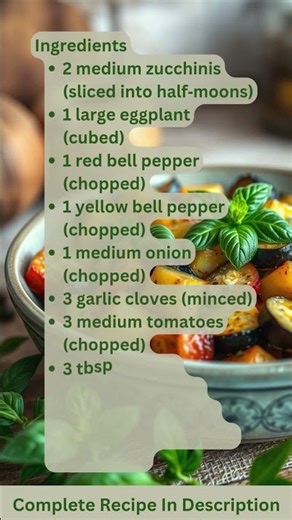 Zucchini and Eggplant Ratatouille Recipe by What Shall I Cook