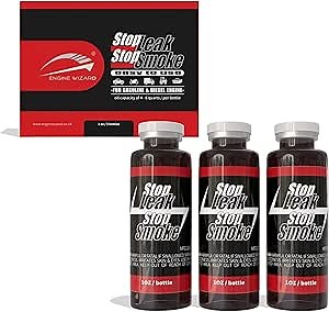 Engine Oil Stop Leak (3 oz) Re-seal Engine Treatment, Stop Leaks and Stop Smoke without Needing to Dismantle for heavy duty and seasonal using