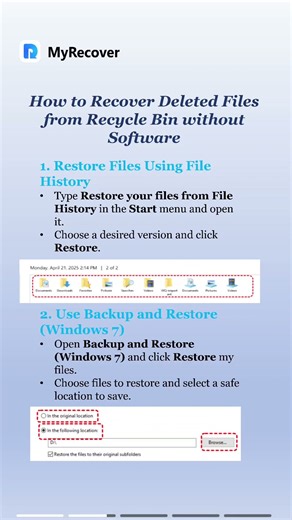 Quick & Easy File Recovery 💻 from Recycle Bin (No Software Needed!) #datarecovery #recyclebin