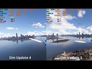 MSFS 2024 Sim Update 4 VS Sim Update 3 Benchmark Side by Side Comparison NYC #Simupdate4 #msfs2024