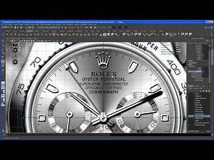 Modeling tutorial in Maya - ROLEX DAYTONA watch - Part 50: outer ring texture 02
