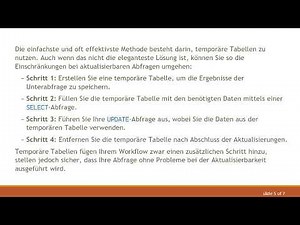 Lösung des Fehlers „Operation must use an updatable query“ (Fehler 3073) in Microsoft Access